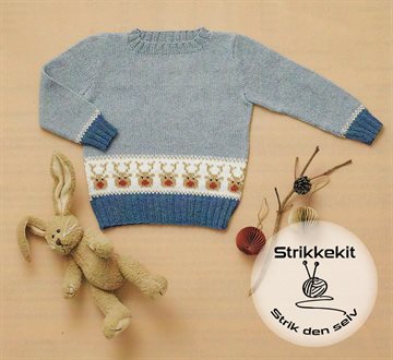 Strikkekit - Bluse med Rudolf - dreng - Esther
