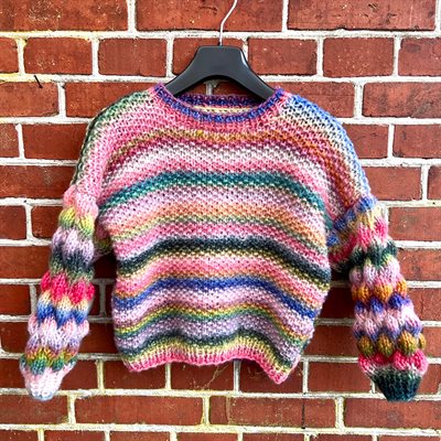 Strikkekit - Cloud sweater med boble ærmer - Junior