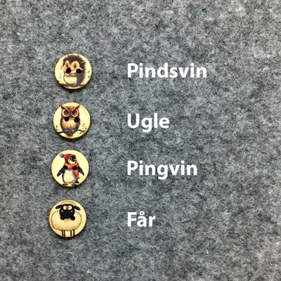 Coconut Animals Knap 15 mm