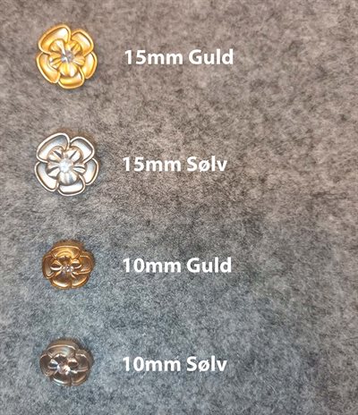Metal Simili Blomster Knap