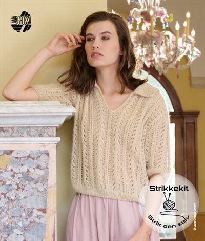 Strikkekit - Top med polokrave