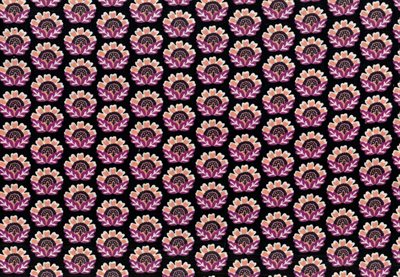 Babyfløjl Black flower