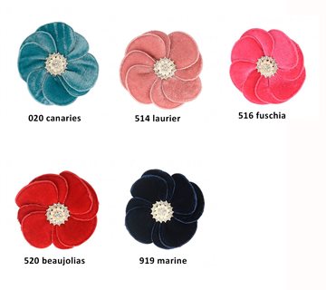 Broche velour blomst fv. 20 canaries