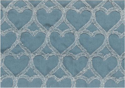 denim stof, stof med hjerter