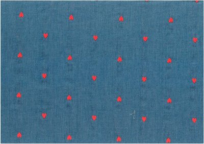 Denim Tiny Embroidery Hearts