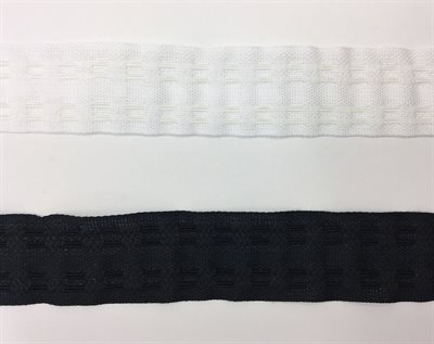 Smock elastikbånd 30 mm hvid