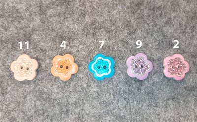 Glimmer blomster knap 18mm