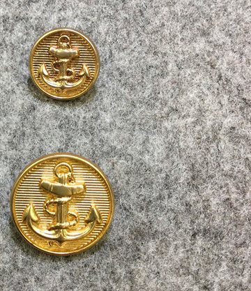 Guld anker knap 15 mm
