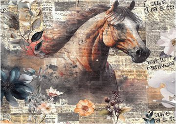 Horse on newspaper