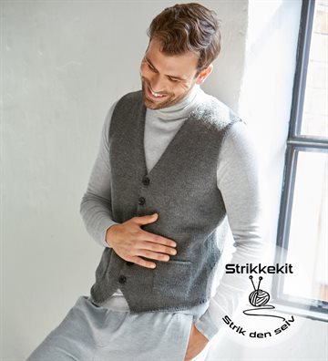 Herre vest strikkekit M.E. 2/15 - Cool Wool Big