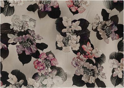 Hydrangea Satin Feather Grey