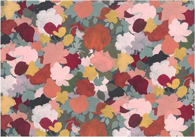 stof med blomster, bomuldsstof med blomster