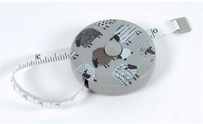 Målebånd med får fv. grå