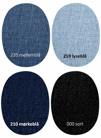 Oval Jeans strygelap 259 lyseblå