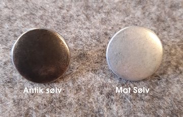 Patent knap 20 mm antik sølv