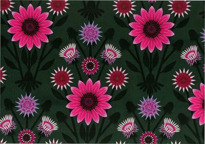 stof med blomster