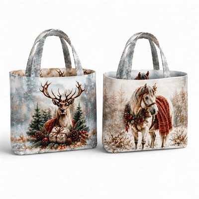 Taske Panel Vendbar Christmas Reindeer
