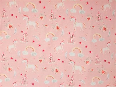 stof med slotte, stof med enhjørninger