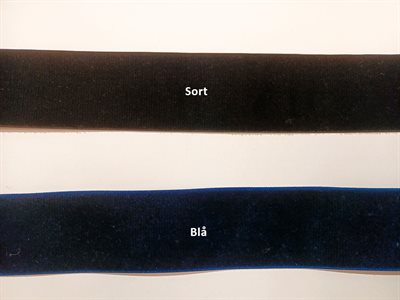 Velour elastik bånd 50mm blå