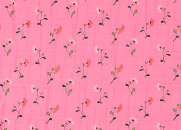 Voile simple flower pink