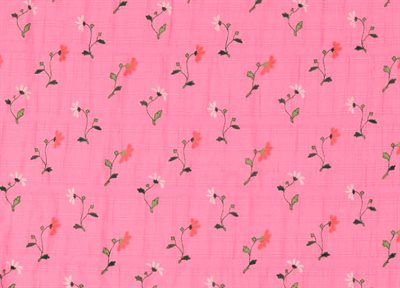 Voile simple flower pink